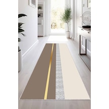 Bej Gold Kaymaz Taban Modern Kesme Rulo Yolluk Halı Vh014n11