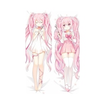 Anime Miku Hatsune Sakura Desenli Tasarım Çift Yön Baskılı Sarılma Yastığı Kılıfı Çok Renkli