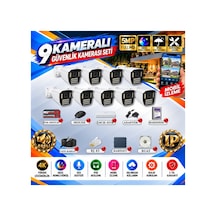 9 Kameralı 4k Sesli İp Güvenlik Kamerası Seti 5mp Gece Renkli Görüş 21 Warm Led Poe 421wsp