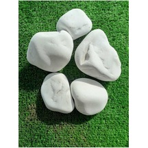 Beyaz Dolomit Taş 15 Kg 4-6 Cm Dekoratif Taş Bahçe Süs Taşı