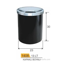 Garanti Metal 1408 Kapaklı Ofis Tipi Çöp Kovası (30x23)