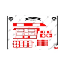 Mercedes Actros 1996-2000 Torpido Konsol Trim Göğüs Maun Kaplama Set 40 Parça Kırmızı