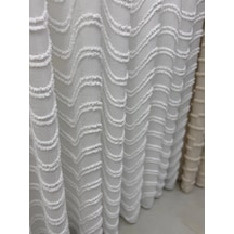 Nivemeshome Mila Yarı Desenli 1/3 Pileli Tül Perde Apm Ekru