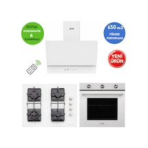 Eminçelik & AFM A43 FM7601 + 1240W Wok + Dijital FM3401W Turbo + Soğutma Beyaz Ankastre Set