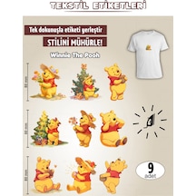 Ütü İle Yapışan Kıyafet Etiketi Winnie The Pooh 9lu Set Karışık