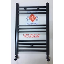 600x700 Siyah Havlupan + 2 Adet Siyah Vanalı - 10 Borulu