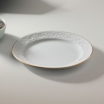 Güral Porselen Bahar Dalı Pasta Tabağı 6 Parça 20 CM Beyaz - Gold