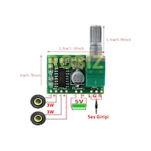 Ses Kontrol Potlu PAM8403 5V Mini Ses Yükseltici Class D 2x3w Amfi Kartı