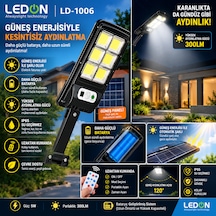 Ledon Ld-1006 Solar Sensörlü Kumandalı Güçlü Dış Mekan Bahçe Aydınlatması