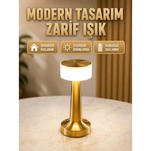Touch Gece Lambası Dokunmatik Kontrol, Kablosuz Kullanım, Metal Gövde Yeni Nesil Kopya Altın