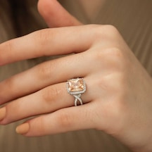 Gümüş Baget Kare Bayan Yüzük (551179913)