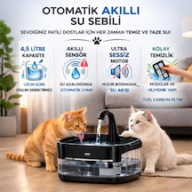 Polham Akıllı Otomatik Kedi Köpek Su Sebili 4.5l Sessiz Motorlu Sensörlü Pet Su Pınarı Karbon Filtreli Akıllı Su Kabı