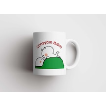Günaydın Balım Baskılı Kupa Bardak Mug Beyaz - Çok Renkli