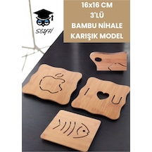 16x16 Cm 3'lü Bambu Nihale Karışık Model