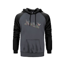 Judas Priest Logo 2 Gri Renk Reglan Kol Sweatshirt