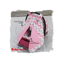 Babyen1 Pembe Bebek Taşıma Puseti Örtüsü + Minderi Pamuk Pembe