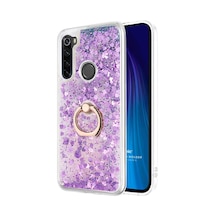 Xiaomi Redmi Note 8 İçin Kılıf Glitter Liquid Holder Mor Redmi Note 8 İle Uyumlu Kılıf - Mor 50 x 22