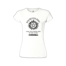 Supernatural - Winchester Bros. Beyaz Kadın Tshirt 001