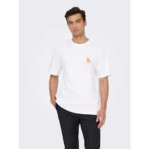Only & Sons Pokemon Life Erkek Beyaz Tişört 22037659-bwr