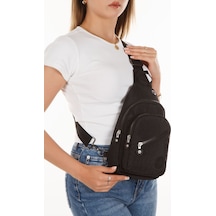 Newısh Polo Accessorıes Unısex Suya Dayanıklı Krınkıl Kumaş Siyah Çapraz Omuz Çantası Günlük,seyahat,okul Siyah