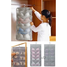 15 Cepli Dolap İçi İki Taraflı İç Çamaşırı Organizeri Kumaş 75 X 40 Gri Tr Diğer