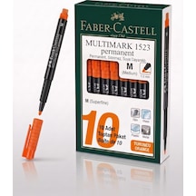 Faber-castell Permanent Asetat Ve Cam Kalemi M Uç 1.0 Mm Turuncu - 10 Adet Toptan Paket