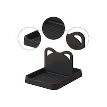 Gri Tencere Kapağı Rafı Katlanabilir Temizlemesi Kolay Drenaj Yüksek Sıcaklığa Dayanıklı Çok Fonksiyonlu Duvara Monte Kaşık Organizatör Spatula Tutucu