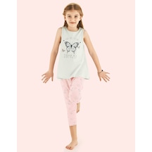 Donella Kelebek Baskılı Kız Çocuk Yazlık Pijama Takımı - 10120