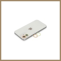 Bezos İphone 12 Uyumlu Renkli Kamera Lens Koruma Cam - Sarı-turuncu 22