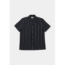 Colin's Colins Regular Fit Shirt Neck Çizgili Erkek Lacivert Kısa Kol Gömlek Cl1079320 Q1.v1 Nav Lacivert