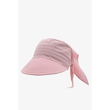 Külah Kadın Safari Bağlamalı Eşarp Siperli Bandana Plaj Şapkası Pembe-Standart