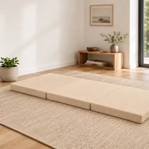Üç Parçalı Katlanır Minder 60 180 7 Cm Krem