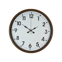 36 Cm Kahverengi Dekoratif Duvar Saati Beyaz - Kahverengi