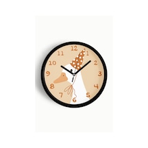 Sevimli Kaz / Ördek Çocuk Odası Duvar Saati - 30cm - Önü Camlı Siyah Kasa - Sessiz Mekanizma-jh1028 Siyah