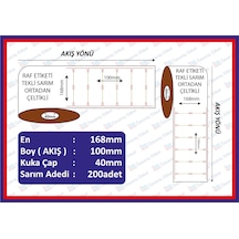 Raf Etiketi 100x168 200 Sarım Yatay Ortadan Çeltikli