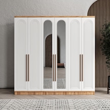 Rosa 6 Kapaklı Aynalı Komple Mdf Gardırop - Elbise Dolabı