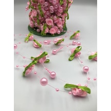 Pembe Güllü Misanalı Şerit 3 Metre