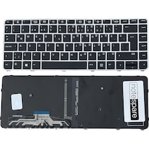 Hp Uyumlu Elitebook Folio 1040 G3 M5r95av Işıklı Klavye Siyah Tr Gümüş Çerçeveli