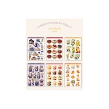 6 Lı Yummy Temalı Sticker Seti 12x17 Cm Bullet Journal, Scrapbook, Ajanda Ve Planlayıcı İçin Diğer