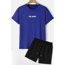 Uyguntarz Evren Temalı Şort T-shirt Eşofman Takımı Mavi