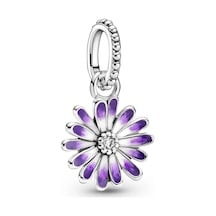 Nur Silver Mor Renkli Çiçek Gümüş Charm Nur-bl00055