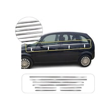 Opel Meriva Uyumlu 2003-2010 Krom Cam Çıtası 8 Parça Paslanmaz Çelik
