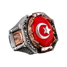 925 Ayar Gümüş Erkek Yüzüğü - Cesur Yıldız Ve Hilal Tasarımı, Günlük Kullanım Ve Özel Etkinlikler İçin İdeal Gümüş