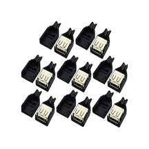10 Adet 4 Pin 2.0 Usb Dişi Soket Plastik Kapaklı Usb Fiş Konektör