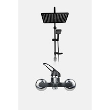 Siyah Tepe Yağmurlama Siyah Robot Seti Ve Siyah Banyo Bataryası Mix-2'li Set Damla Siyah Serisi Siyah