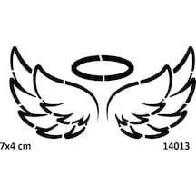 Airbrush Tattoo Melek Kanat Yapışkanlı Stencil Süsleme Ve Boyama Kalıbı