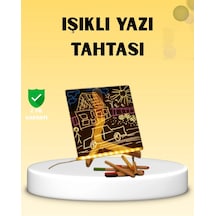 Lb Led Işıklı Akrilik Yazı Tahtası Renkli Kalem Setiyle Çok Renkli