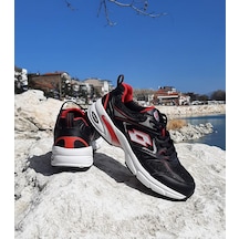 Lotto Athens Siyah-Kırmızı Hafızalı Ortopedik Hafif Spor Ayakkabı AYKSAYAK-000486