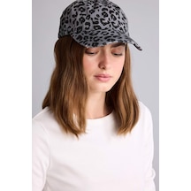 Defacto Kadın Leopar Desenli Pamuklu Cap Gri Şapka H6748ax26wngr2 Gri-gr2