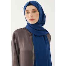 Mirsoy Scarf Dalga Desen İpeksi Jakar Şal - Lacivert Lacivert